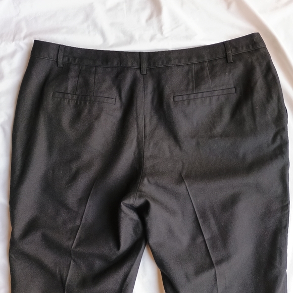 Boden Wool Dress Pants Sz US 14 UK 18 Black Crop Ankle Straight Trousers - Picture 6 of 6